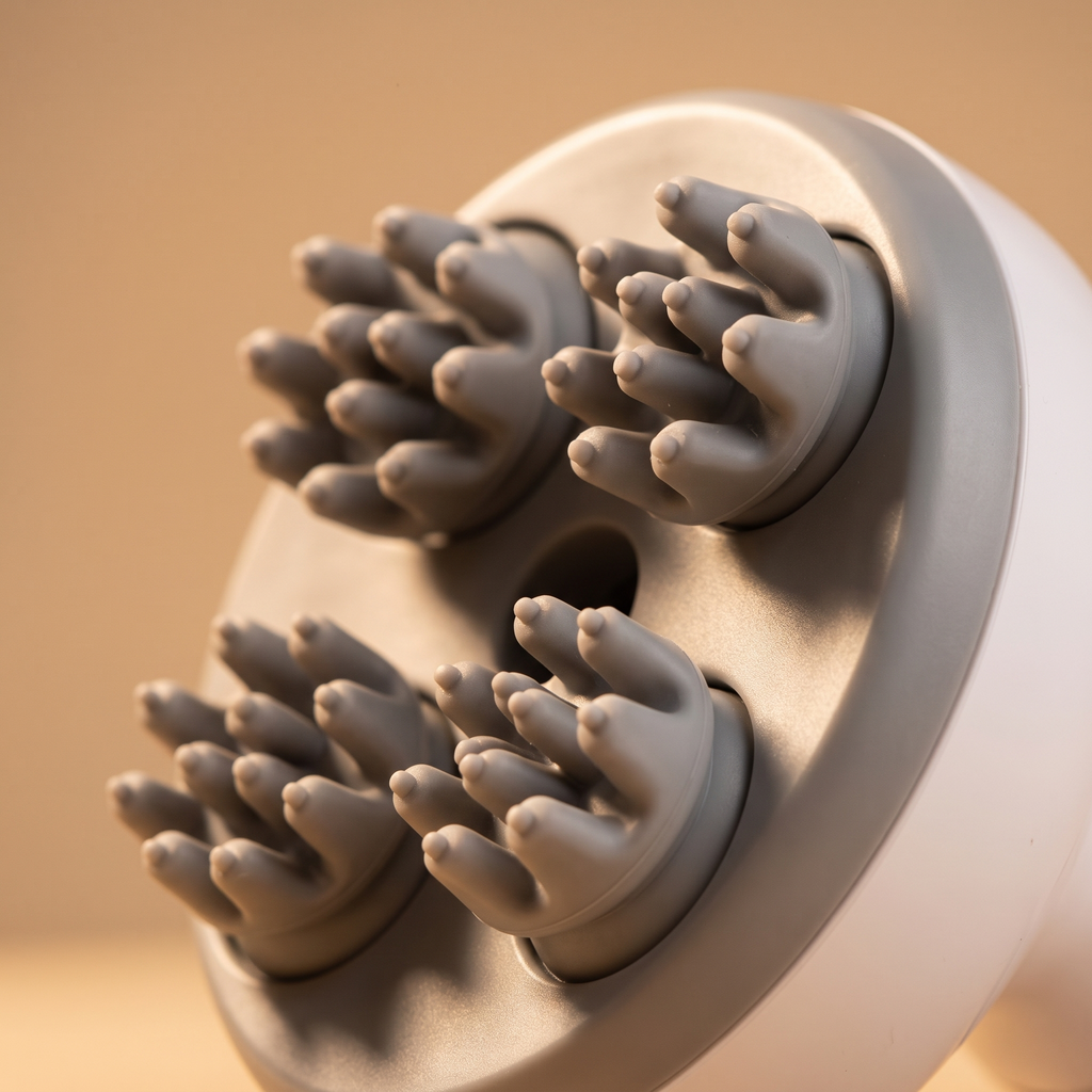 Close-up of the four kneading silicone massage heads