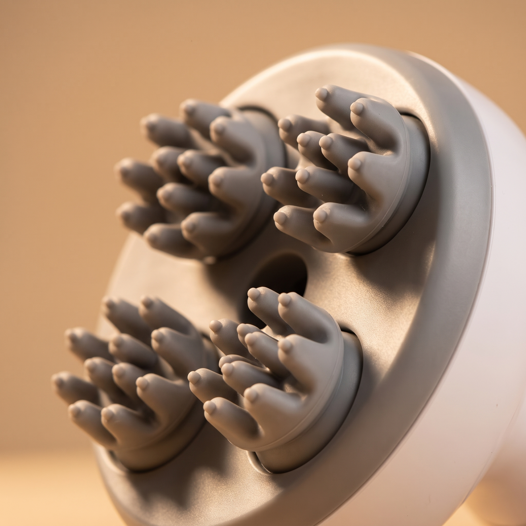 Close-up of the four kneading silicone massage heads