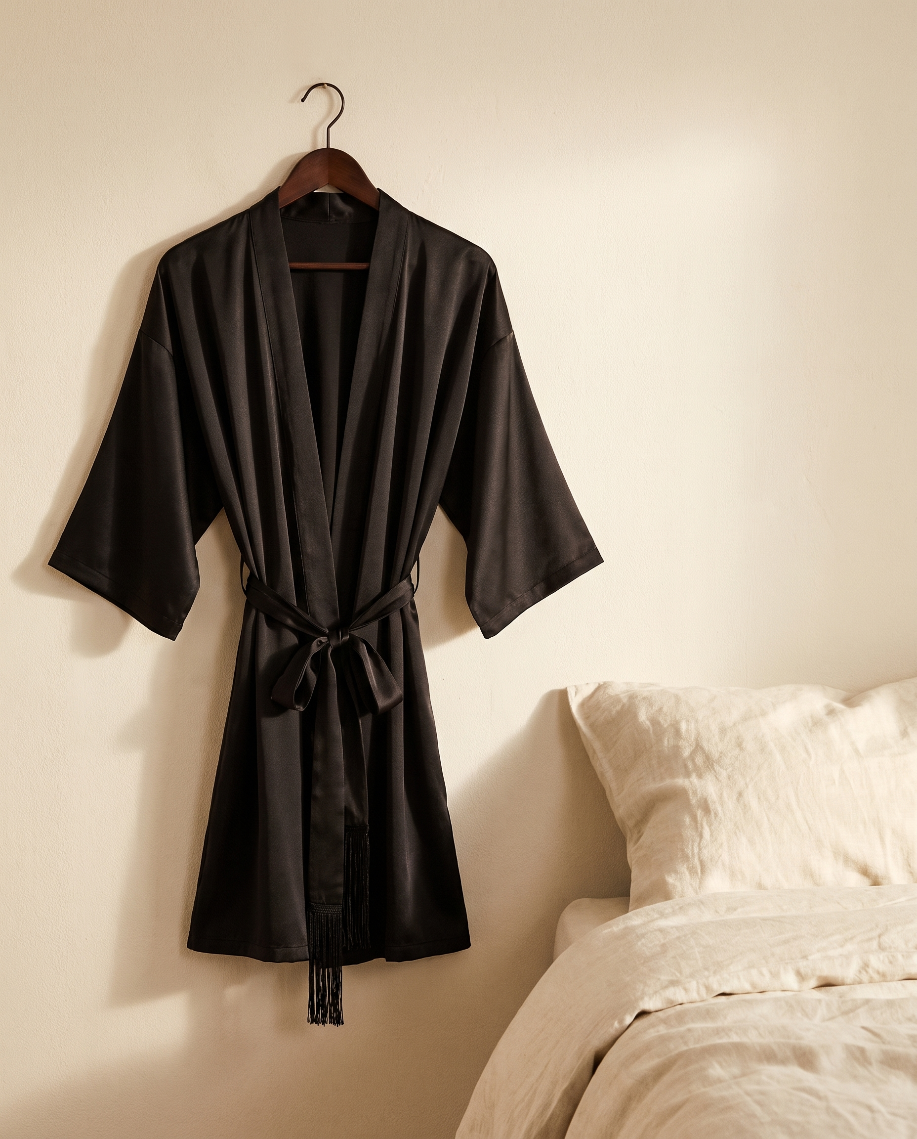 Tassel-Belt Silk Robe