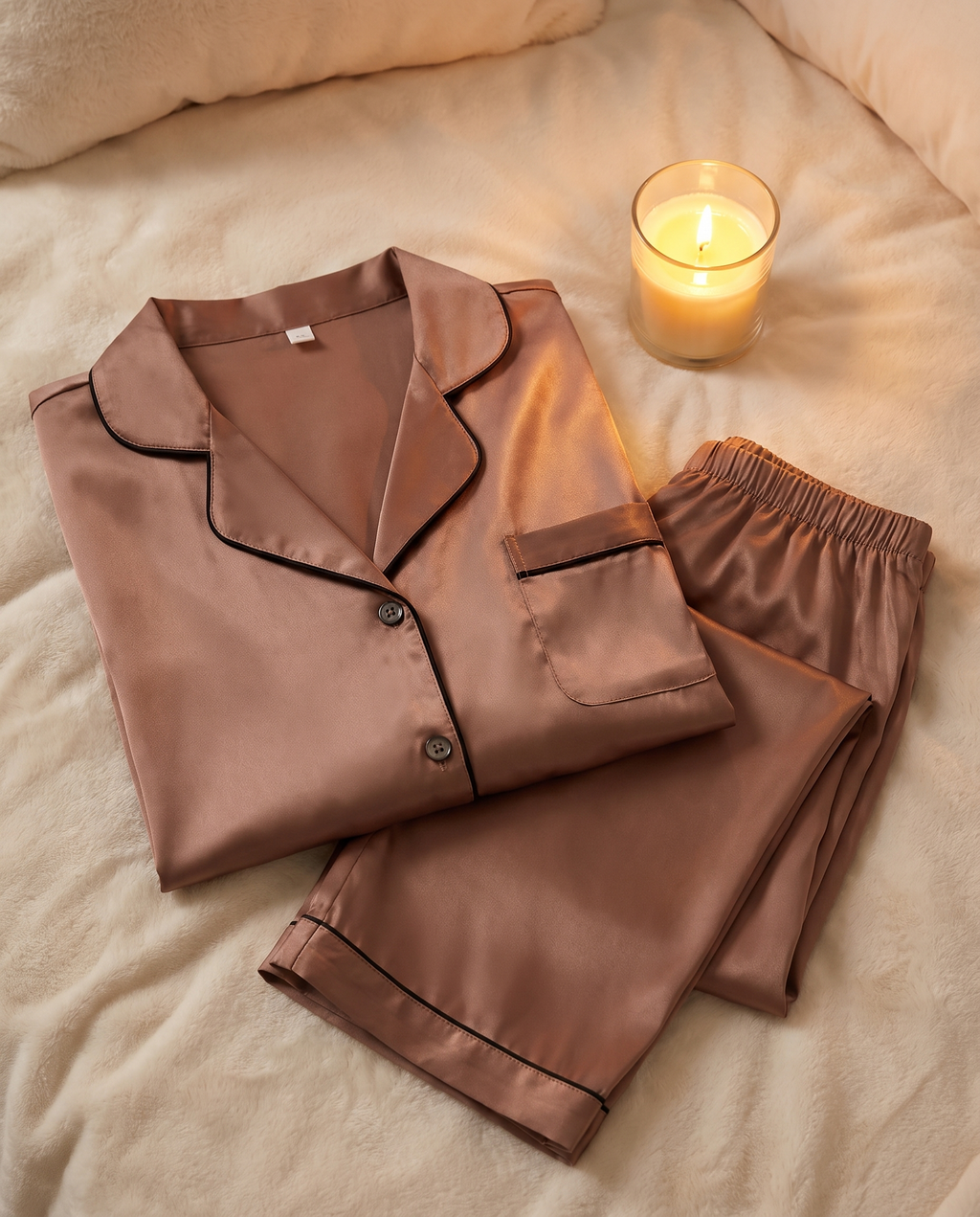 Satin Sleep Set, Cocoa