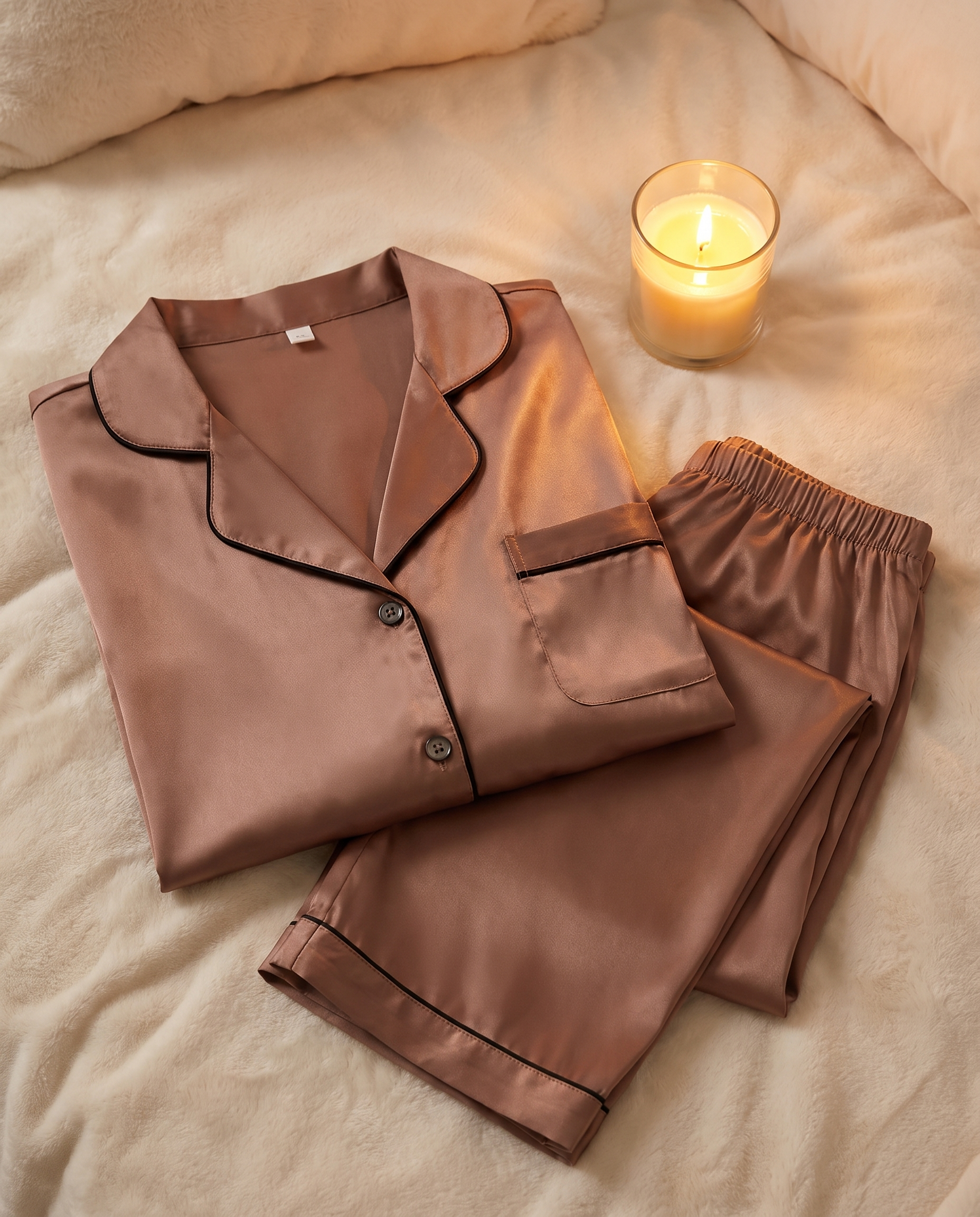 Satin Sleep Set, Cocoa