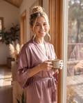 Tassel-Belt Silk Robe - Lotus